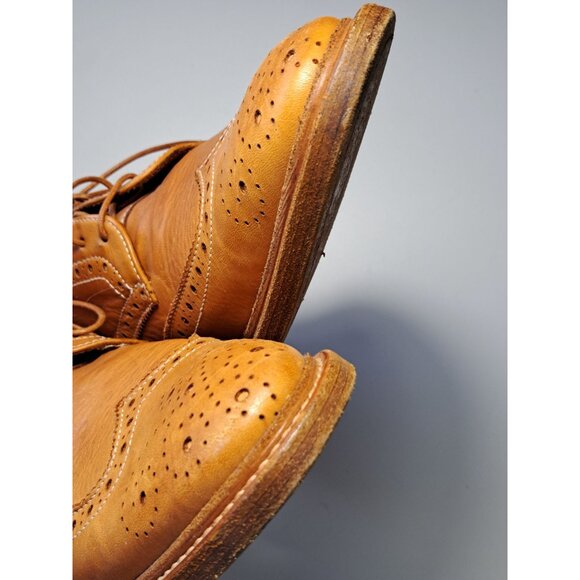 Paul Smith Italian Leather Brogue Wingtip Shoes Tan Size US 7 UK 6.5 Luxury - Picture 12 of 12